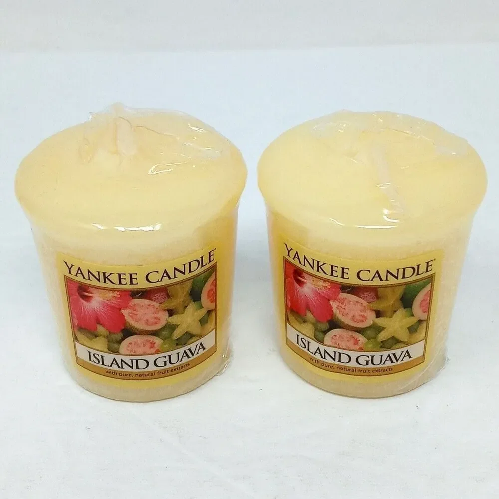 Yankee Candle ISLAND GUAVA 1.75 oz Votives - Lot of 2 - RETIRED New & Sealed